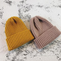 Dames beanies vaste kleur zachte elastische gebreide hoed